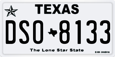TX license plate DSO8133