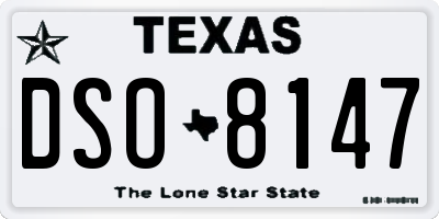 TX license plate DSO8147