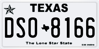 TX license plate DSO8166