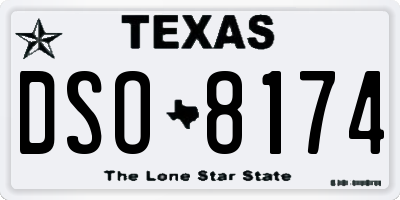 TX license plate DSO8174