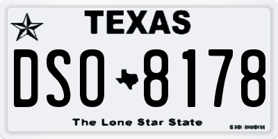 TX license plate DSO8178