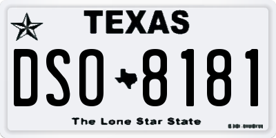 TX license plate DSO8181