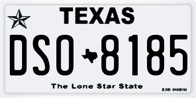 TX license plate DSO8185