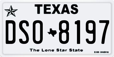 TX license plate DSO8197