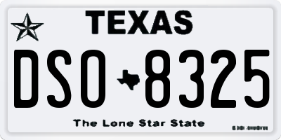 TX license plate DSO8325