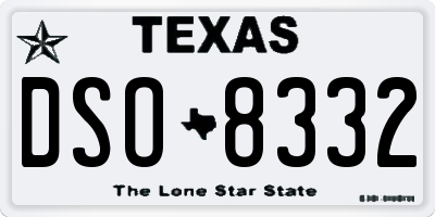 TX license plate DSO8332