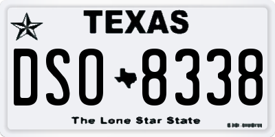 TX license plate DSO8338