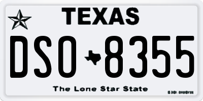 TX license plate DSO8355