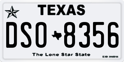 TX license plate DSO8356
