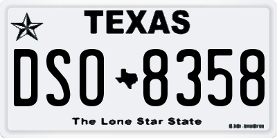 TX license plate DSO8358