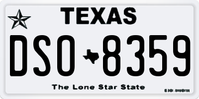 TX license plate DSO8359
