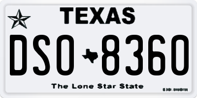 TX license plate DSO8360