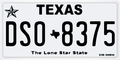 TX license plate DSO8375
