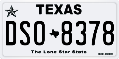 TX license plate DSO8378