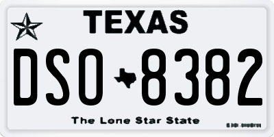 TX license plate DSO8382