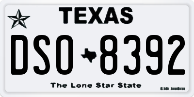 TX license plate DSO8392