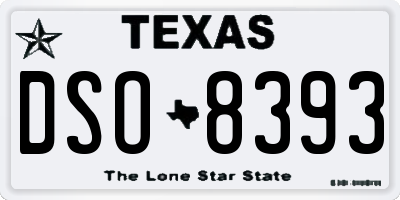 TX license plate DSO8393