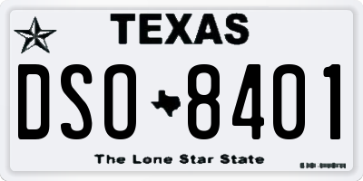 TX license plate DSO8401