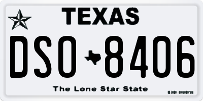 TX license plate DSO8406
