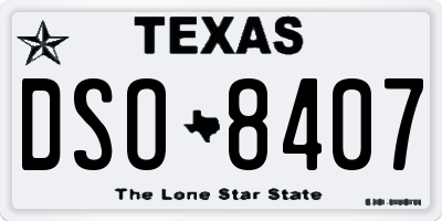 TX license plate DSO8407