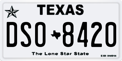 TX license plate DSO8420
