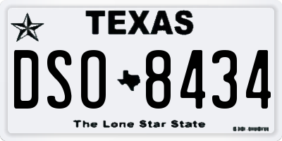 TX license plate DSO8434