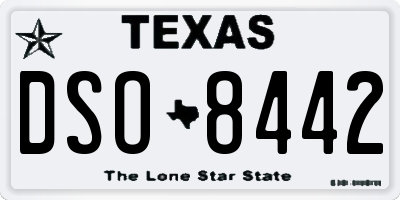 TX license plate DSO8442