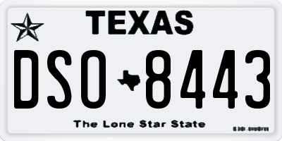 TX license plate DSO8443