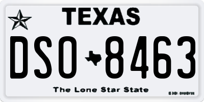 TX license plate DSO8463