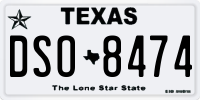TX license plate DSO8474