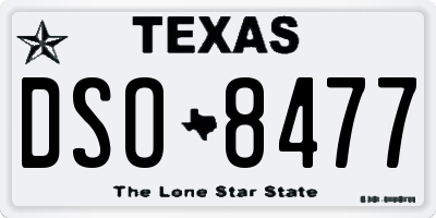 TX license plate DSO8477