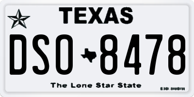 TX license plate DSO8478