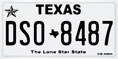 TX license plate DSO8487