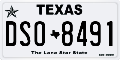 TX license plate DSO8491