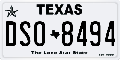TX license plate DSO8494