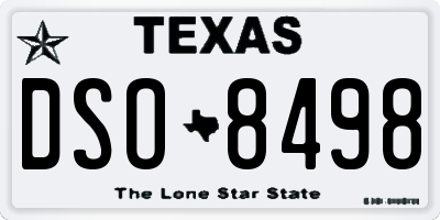 TX license plate DSO8498