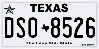TX license plate DSO8526