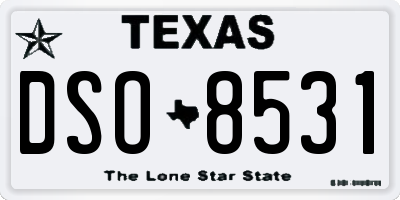 TX license plate DSO8531