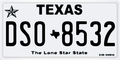 TX license plate DSO8532