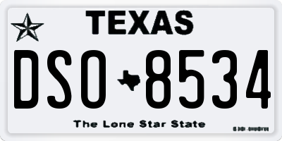 TX license plate DSO8534