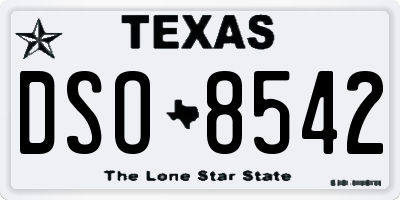 TX license plate DSO8542