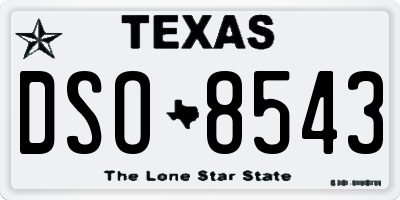 TX license plate DSO8543