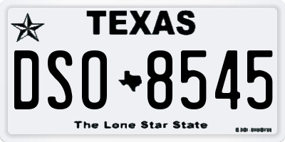 TX license plate DSO8545