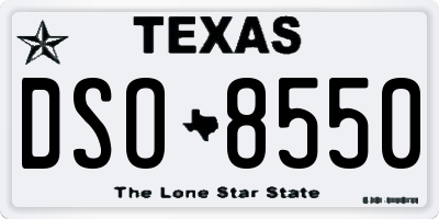 TX license plate DSO8550