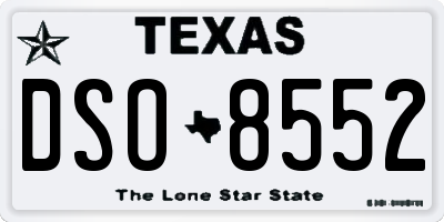 TX license plate DSO8552
