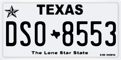 TX license plate DSO8553