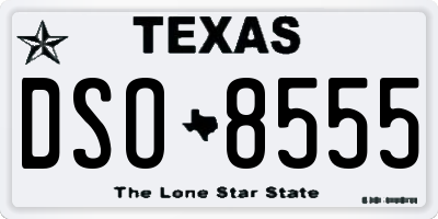 TX license plate DSO8555