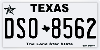 TX license plate DSO8562