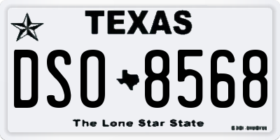 TX license plate DSO8568