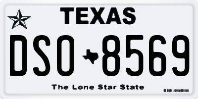 TX license plate DSO8569